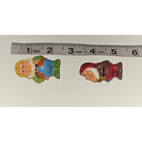 3 VTG Disney Snow White & 7 Dwarfs 2" Figures Toy Lot Doc Sneezy Happy - Picture 8 of 8